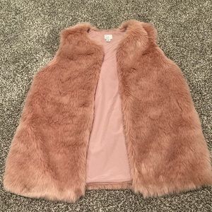 Pink fur vest size m